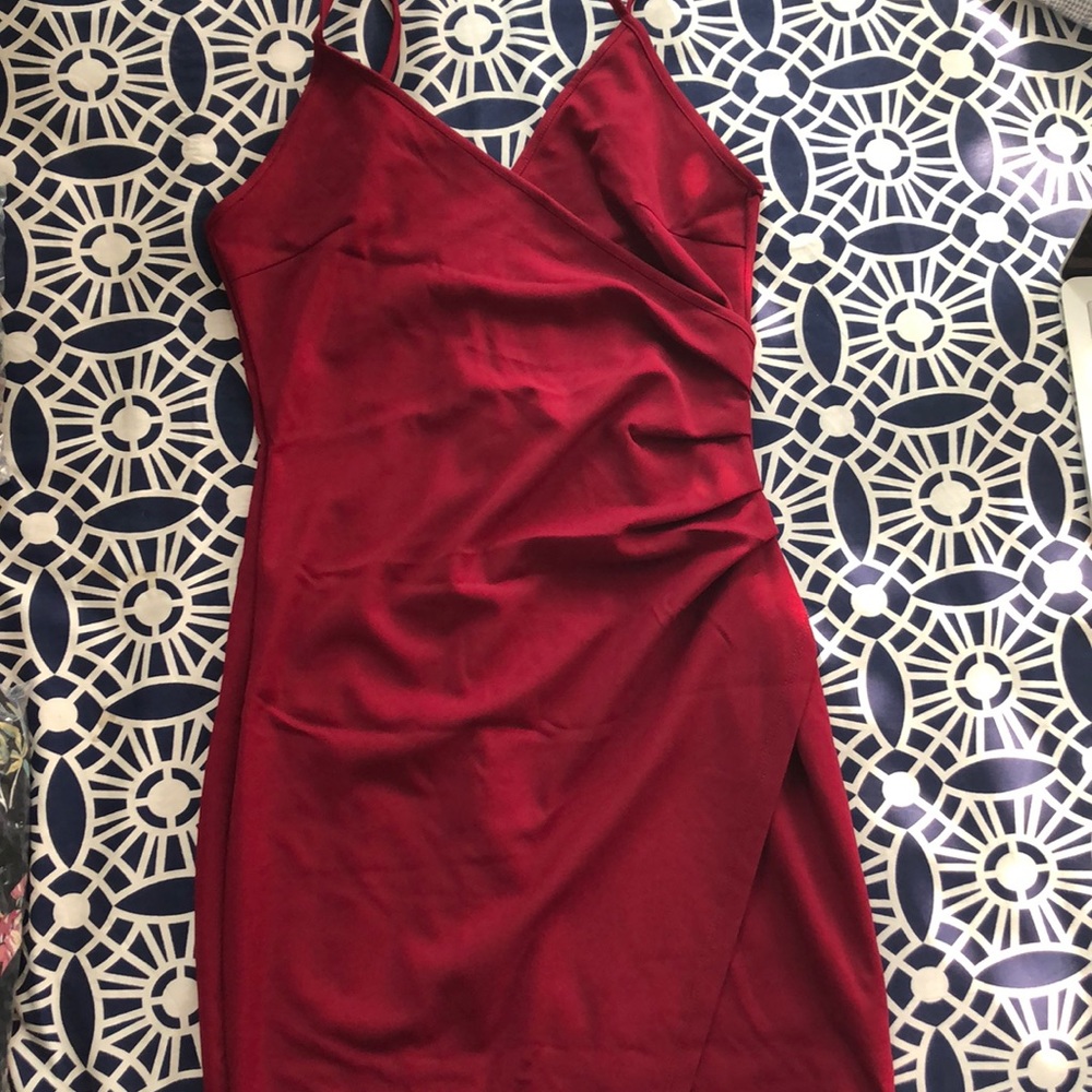 RED ASYMMETRICAL DRESS!